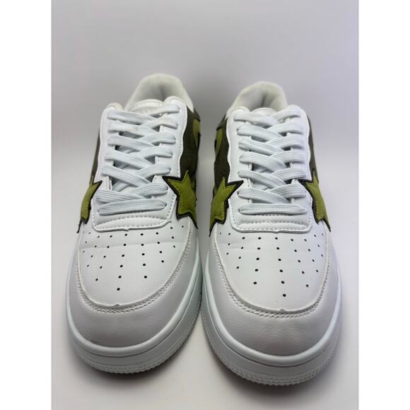 KADULANG White Sneakers With Green Shooting Star Design Mens Size 9.5 - Picture 5 of 12